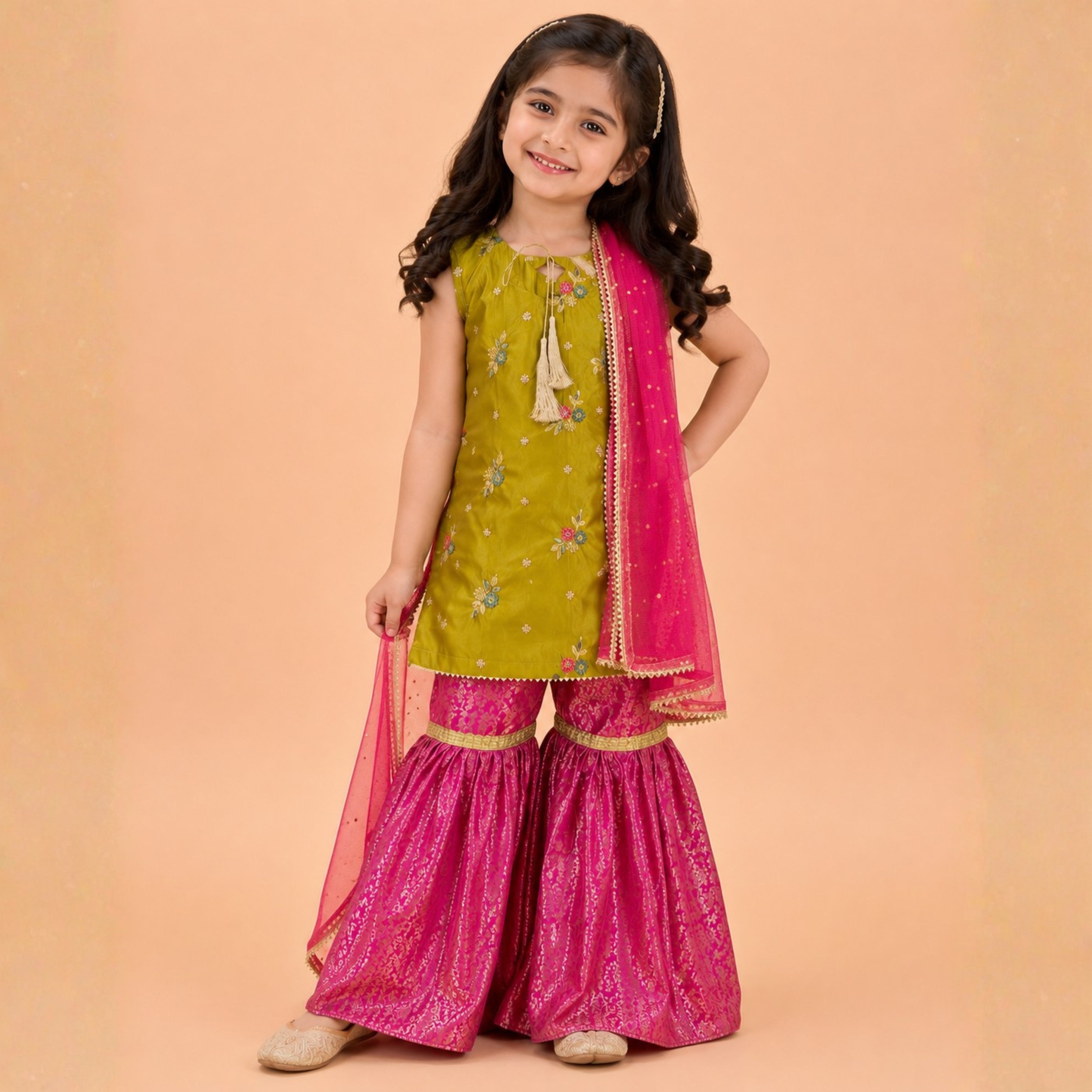 SHISHA SILK & JAMAWAR GHARARA SET