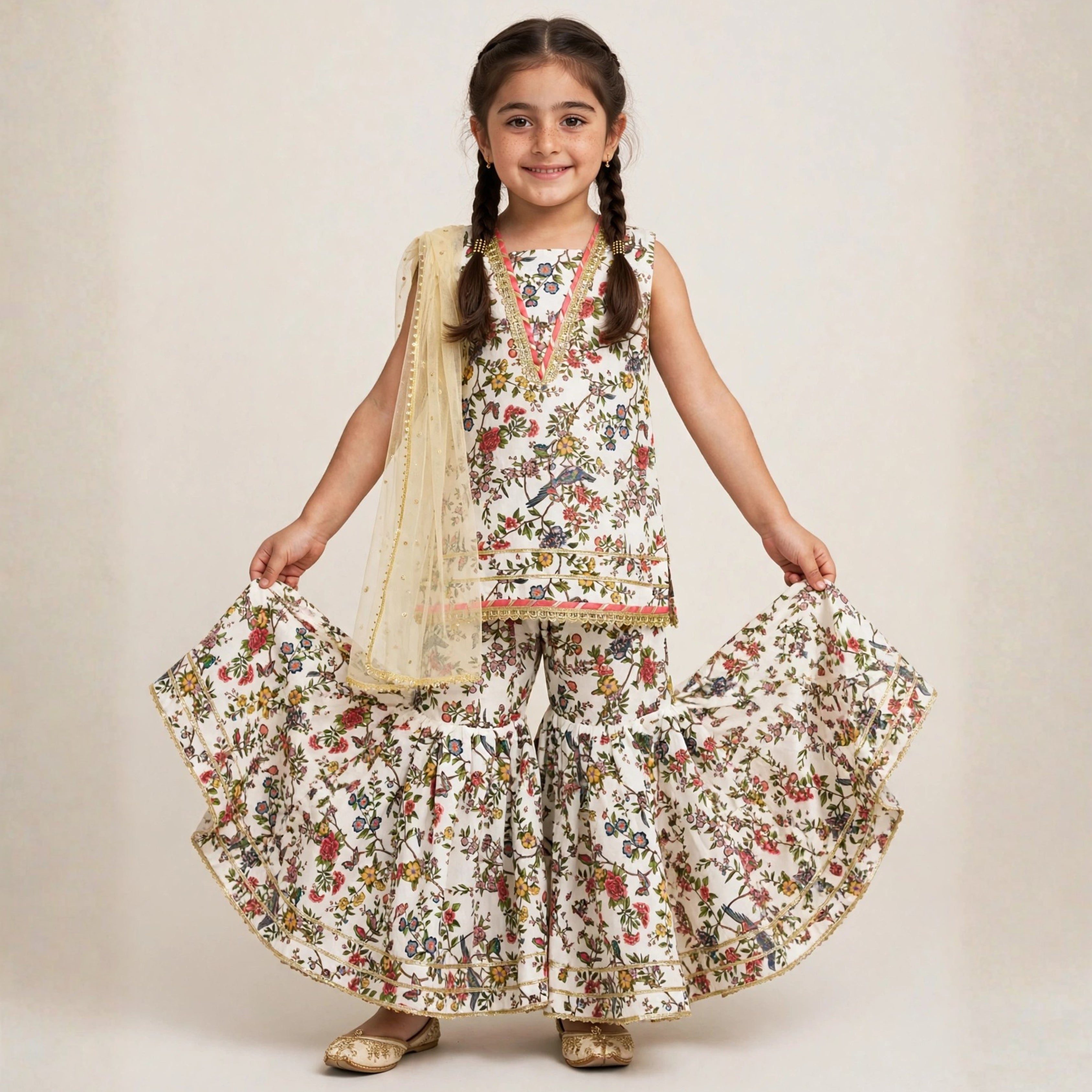 Swiss Lawn Gharara Set