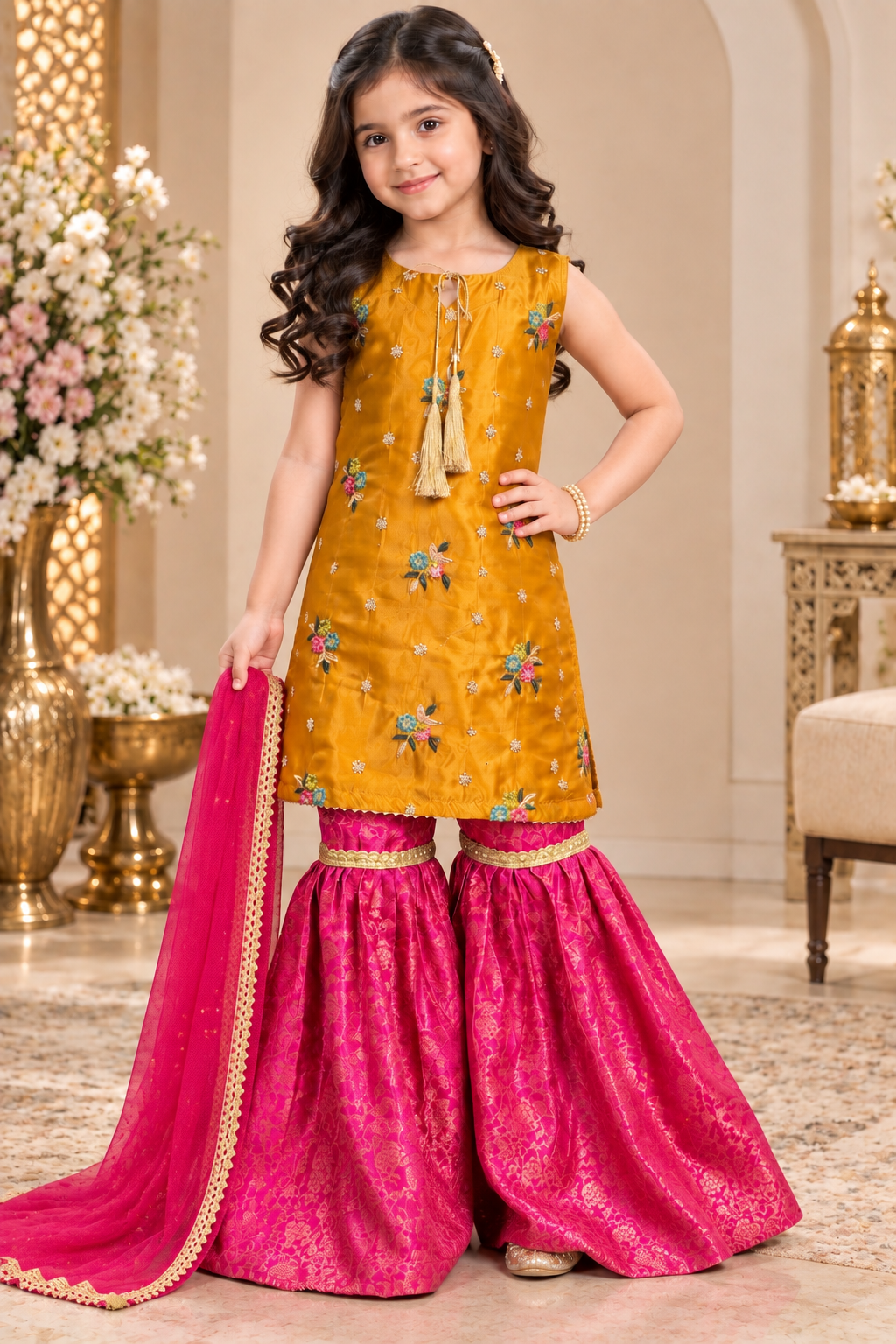 SHISHA SILK & JAMAWAR GHARARA SET