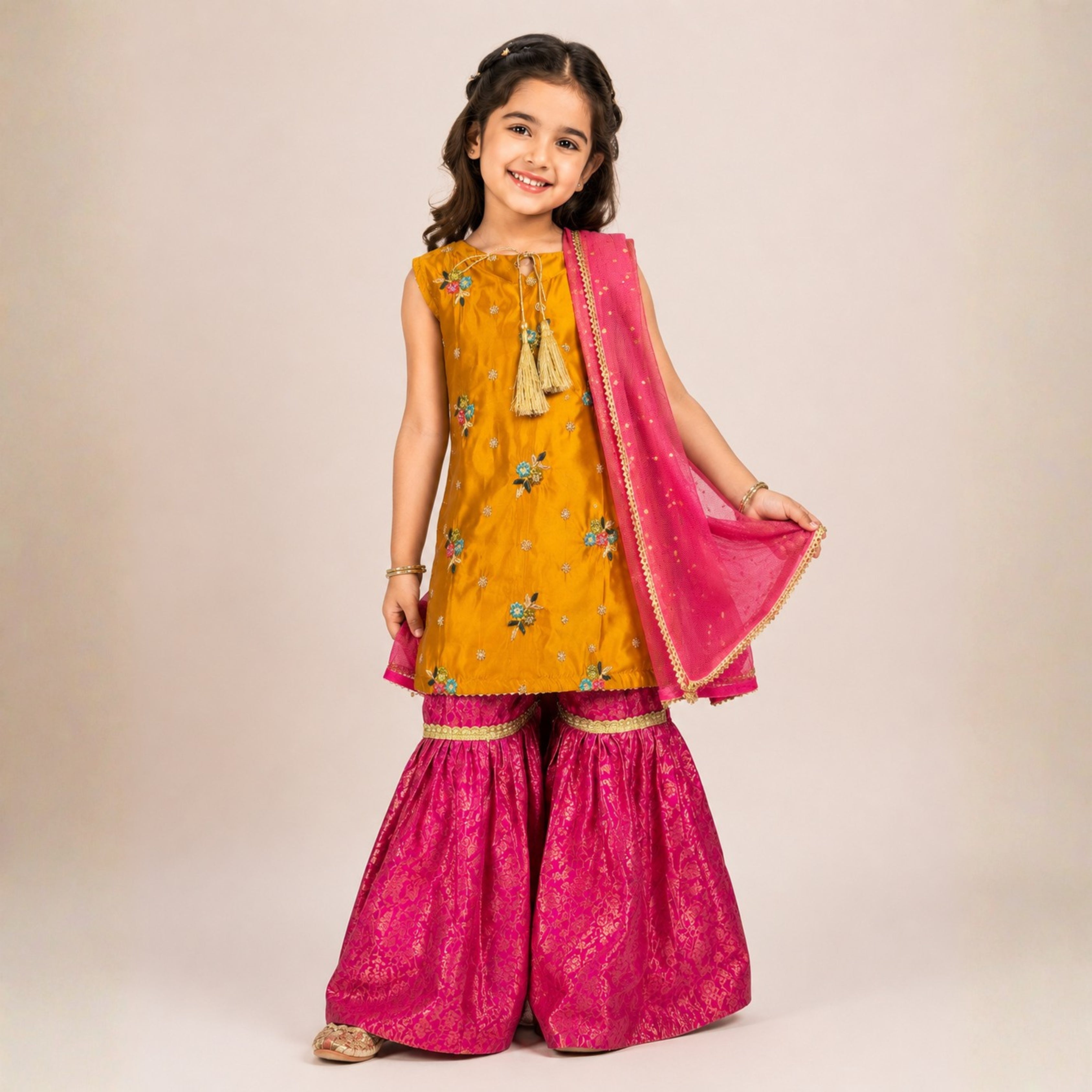 SHISHA SILK & JAMAWAR GHARARA SET
