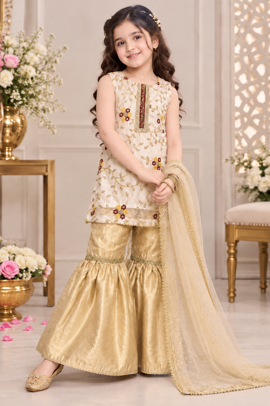 GHARARA SET- Organza and Jamawar )