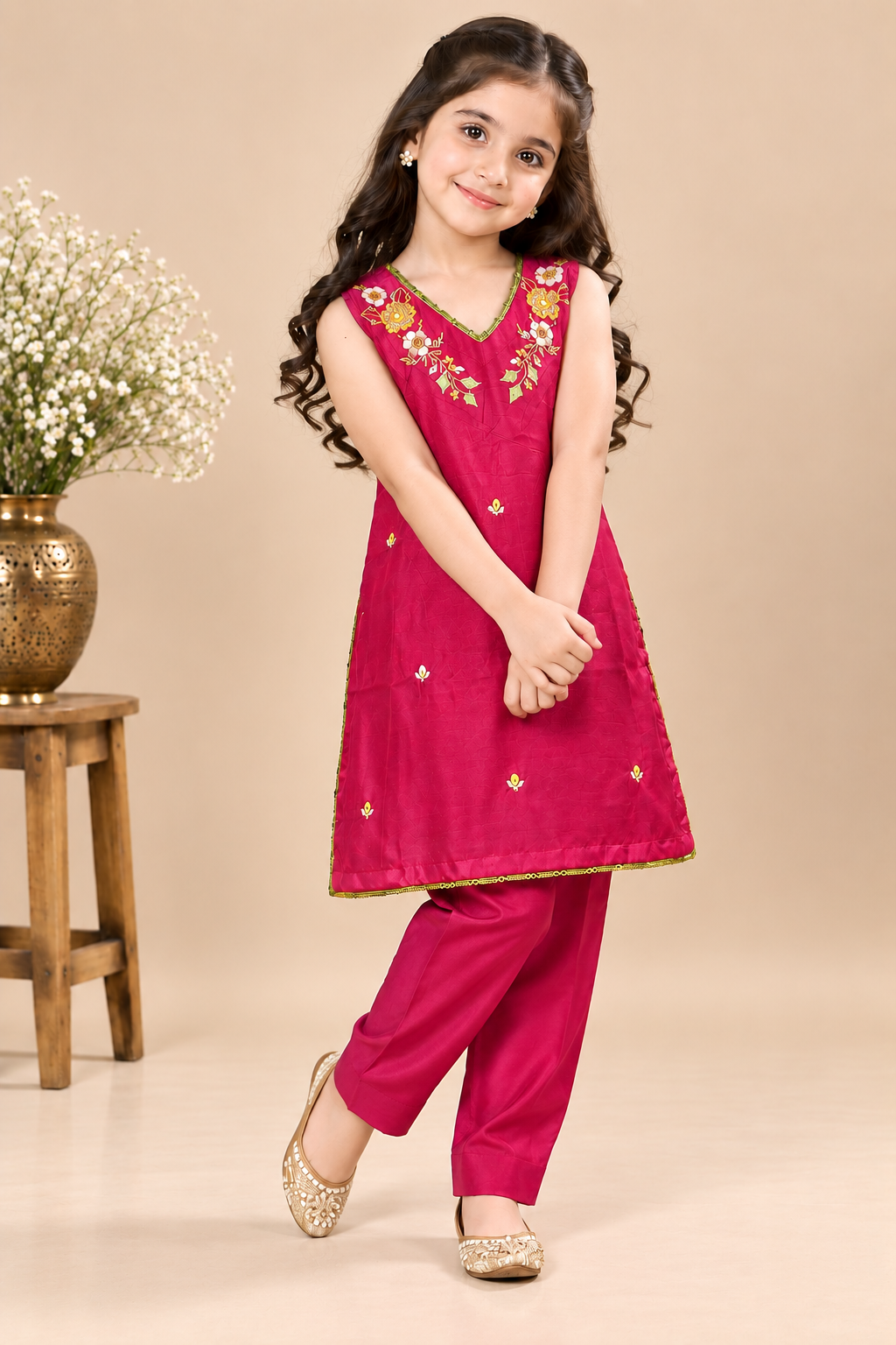 FLORAL EMBROIDERY KURTA SET
