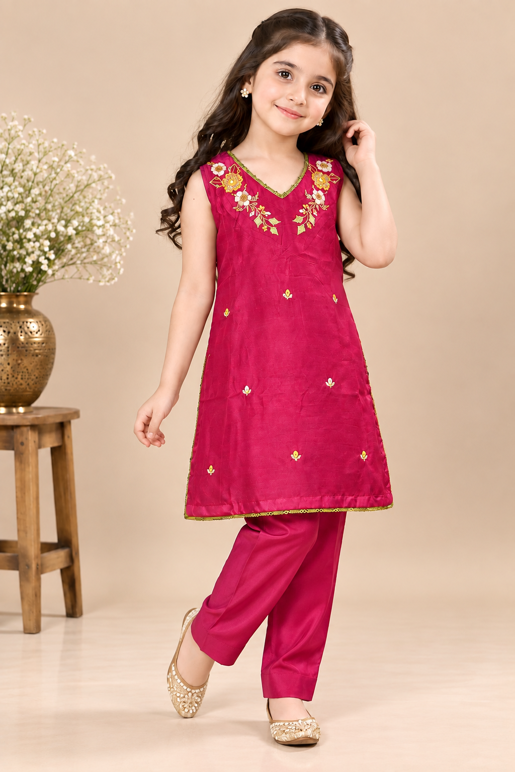 FLORAL EMBROIDERY KURTA SET