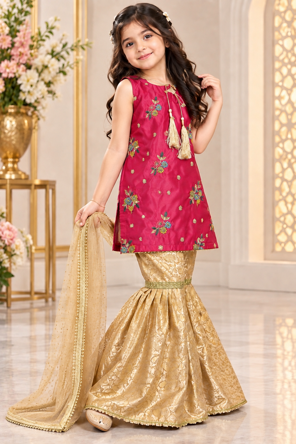 SHISHA SILK & JAMAWAR GHARARA SET