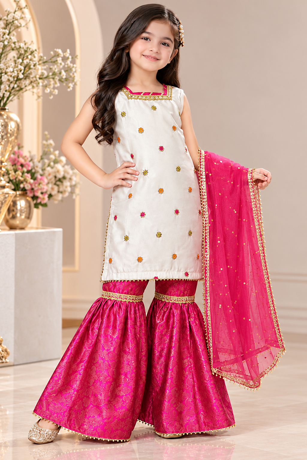 SHISHA SILK & JAMAWAR GHARARA SET