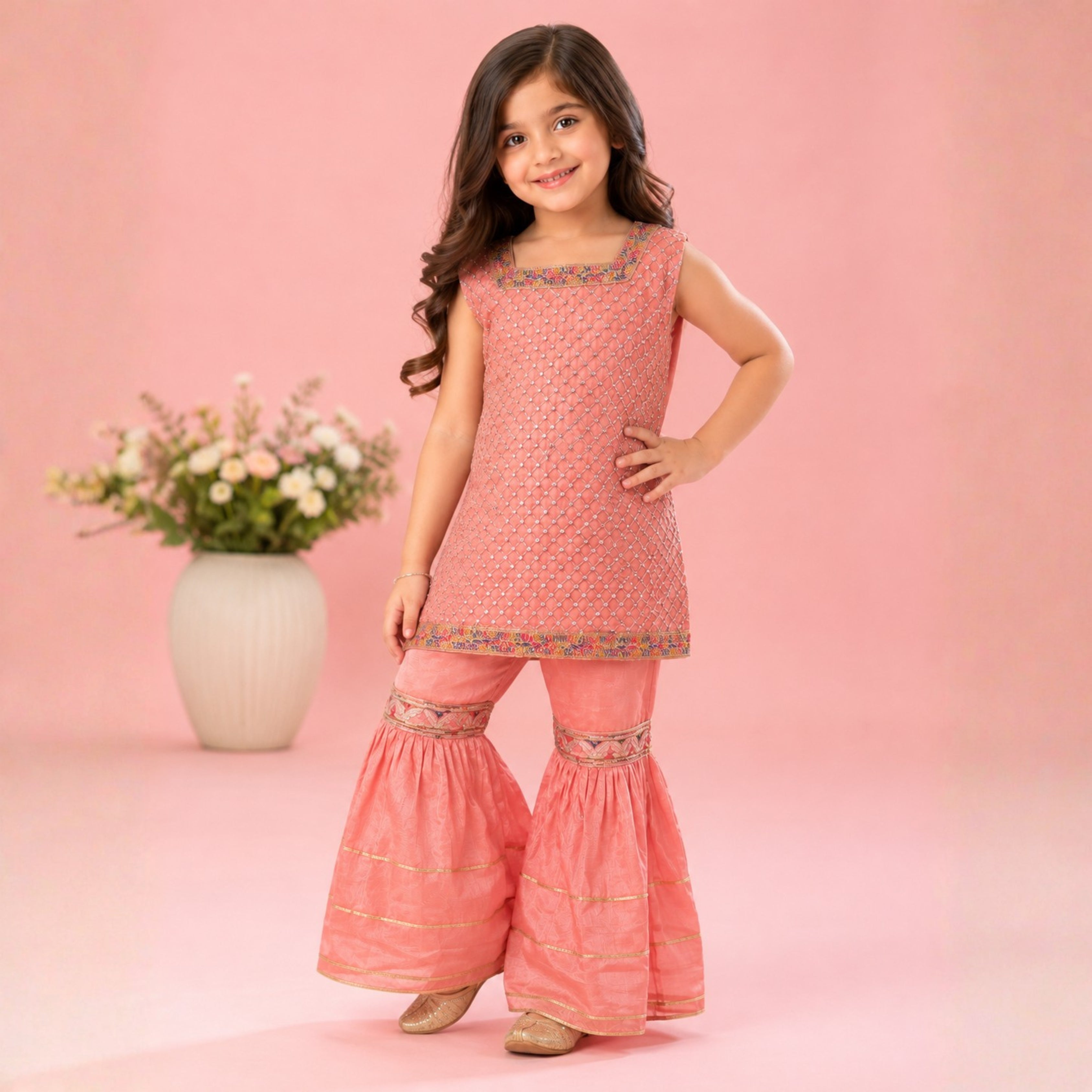 RAW SILK GHARARA SET