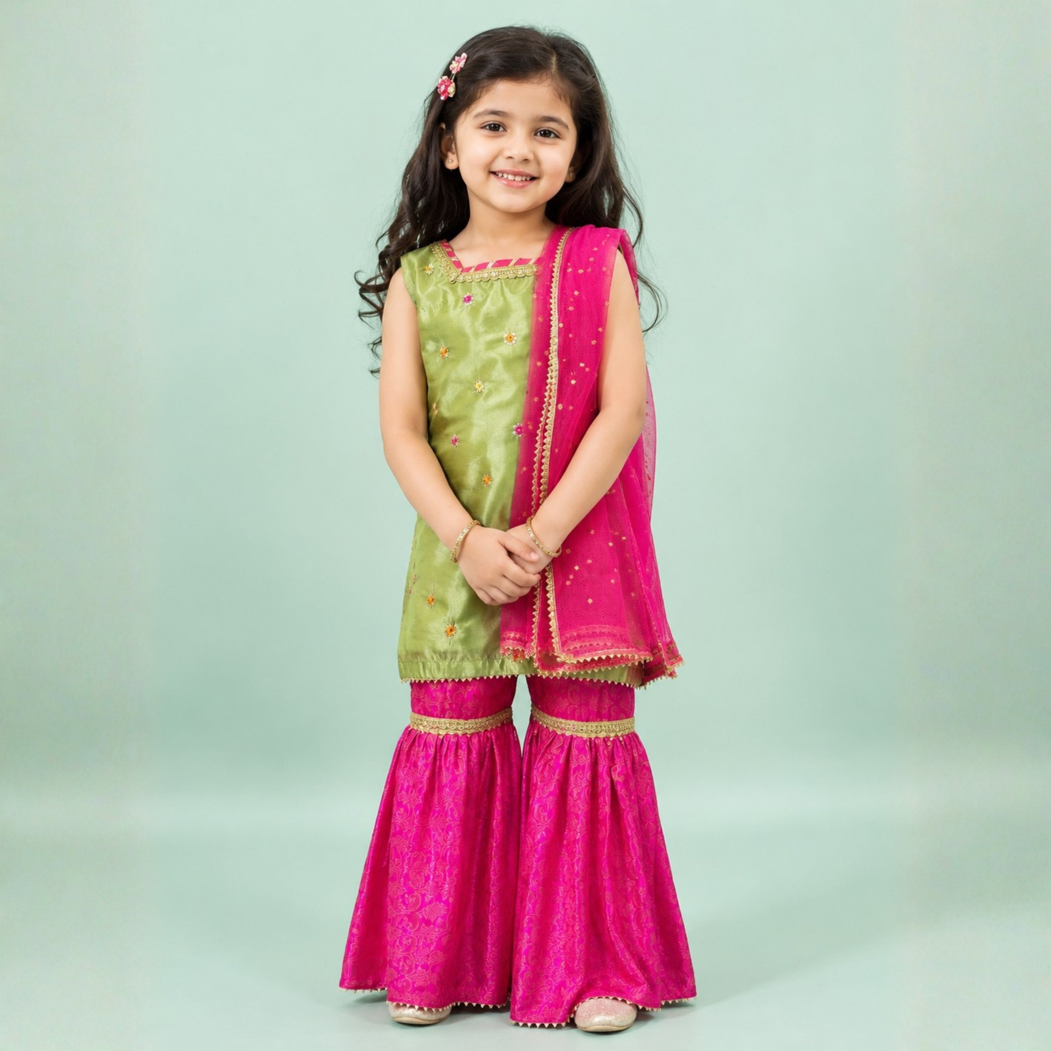 SHISHA SILK & JAMAWAR GHARARA SET