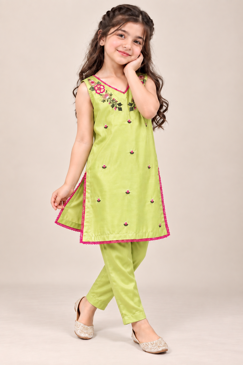 FLORAL EMBROIDERY KURTA SET