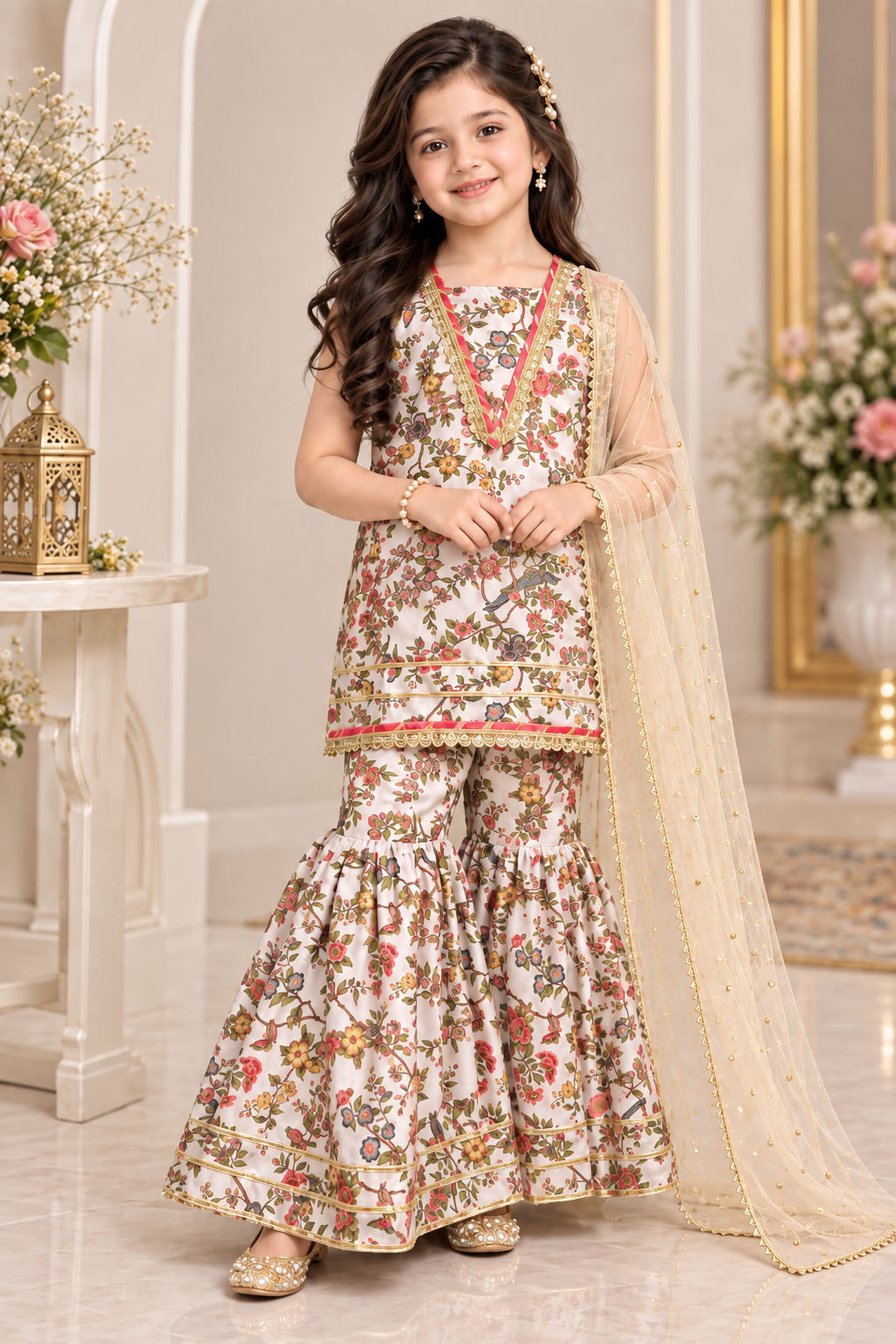 SWISS LAWN GHARARA SET