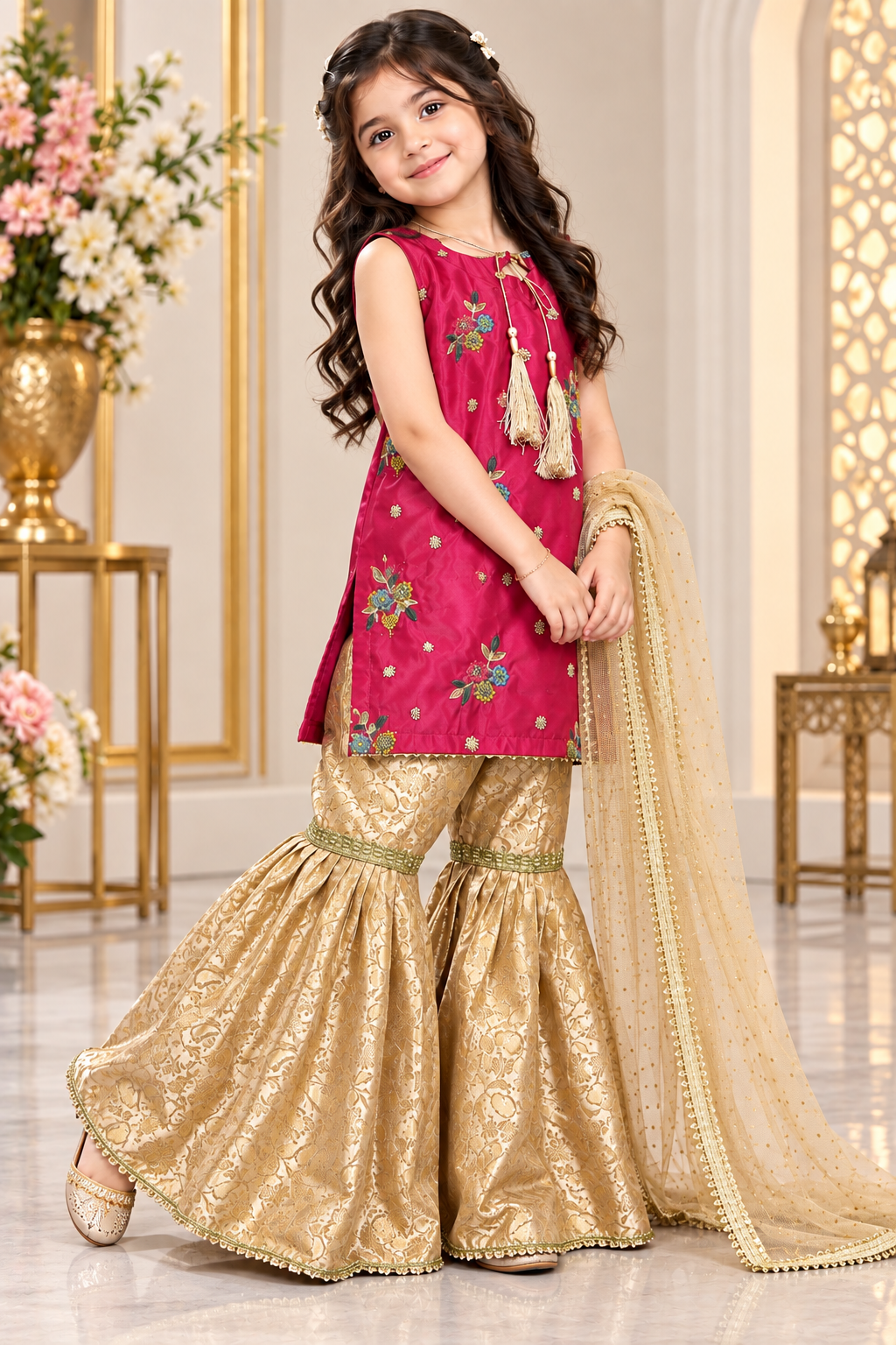 SHISHA SILK & JAMAWAR GHARARA SET
