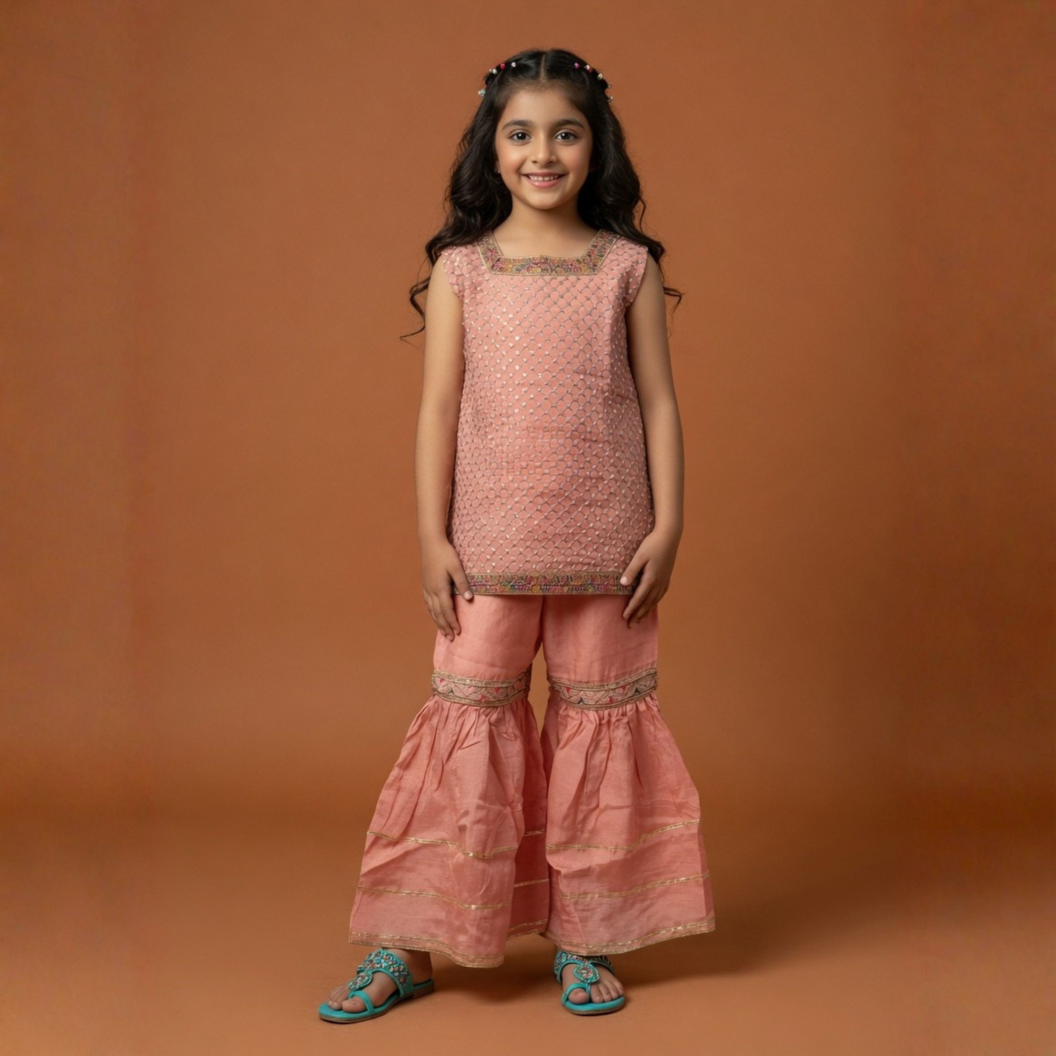 RAW SILK GHARARA SET