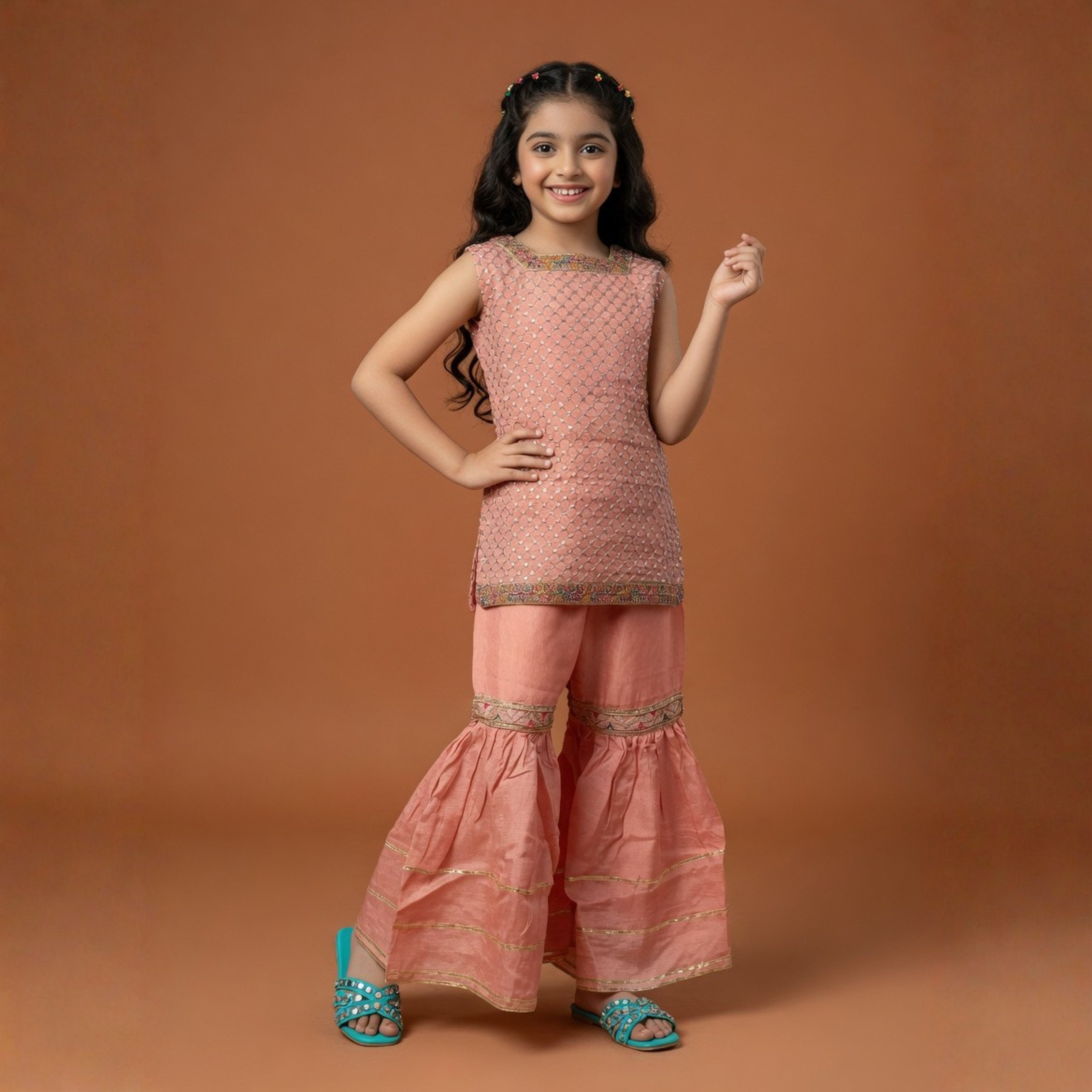 RAW SILK GHARARA SET