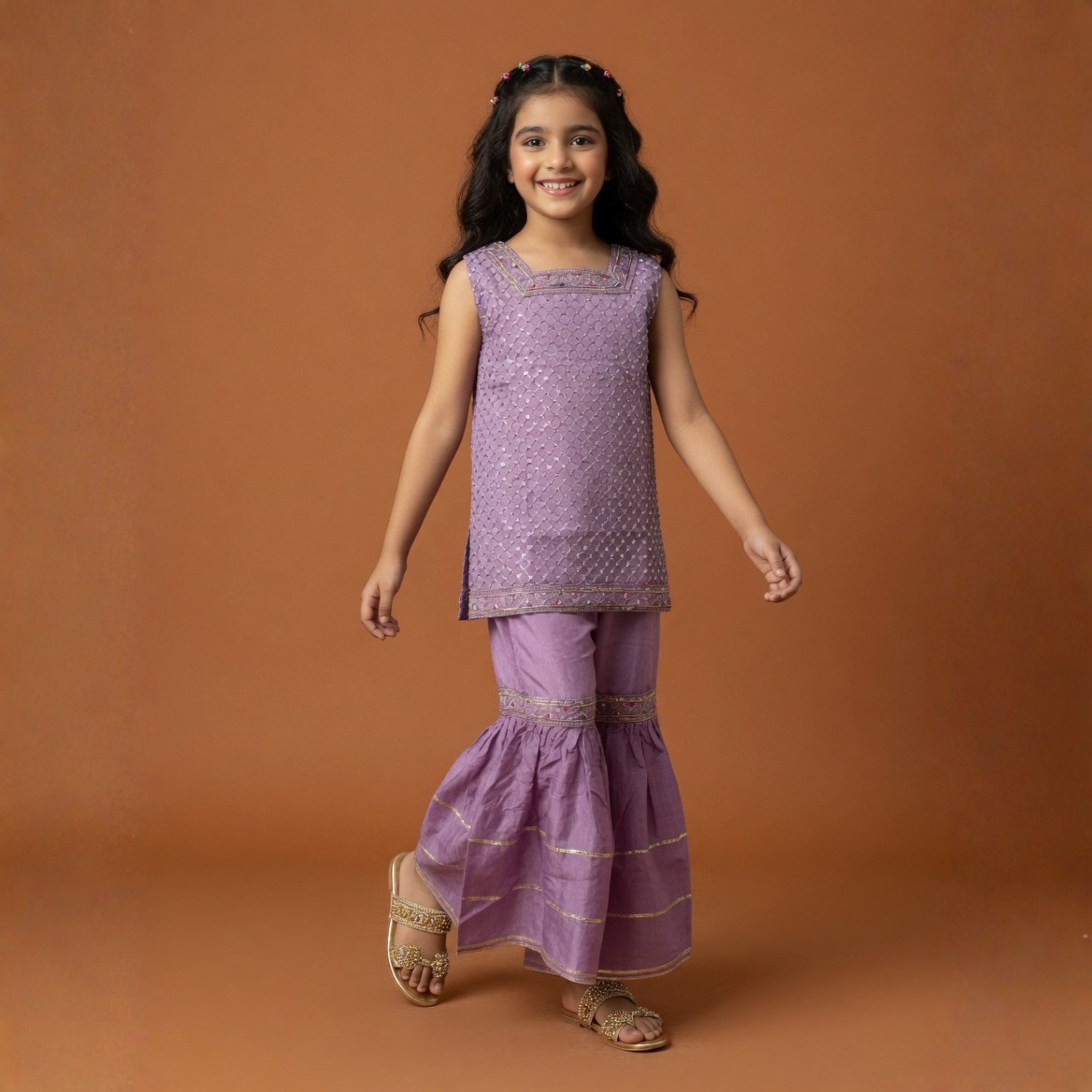 RAW SILK GHARARA SET