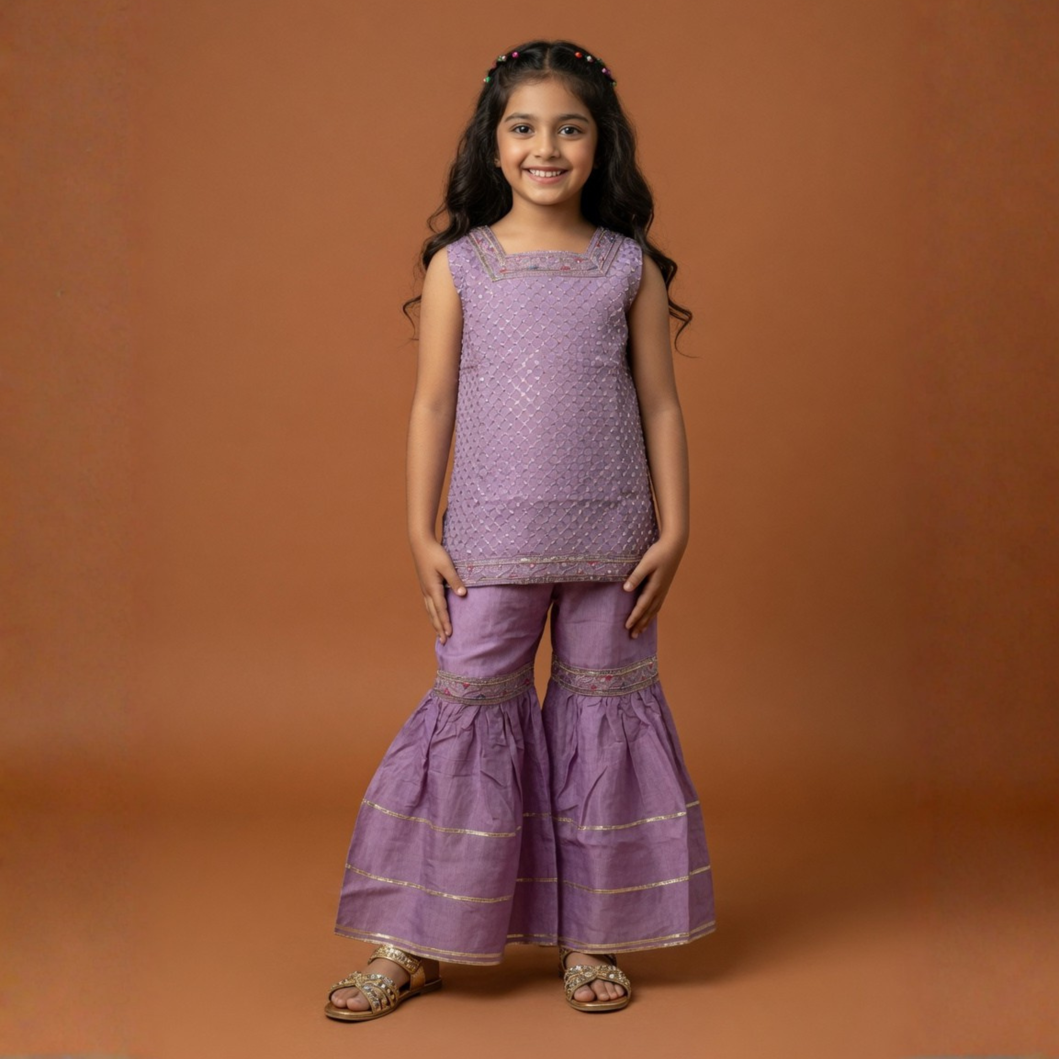 RAW SILK GHARARA SET