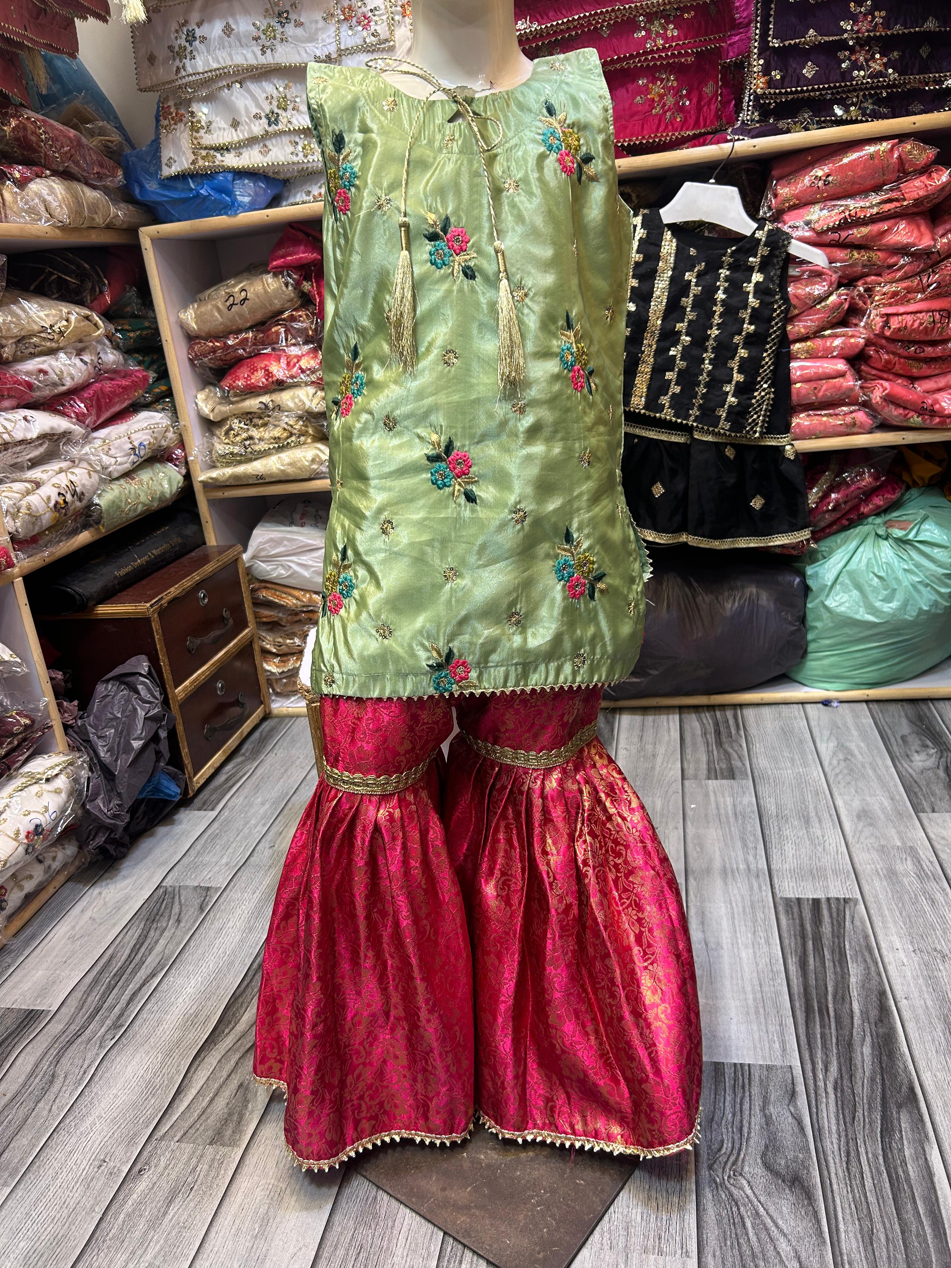 SHISHA SILK & JAMAWAR GHARARA SET
