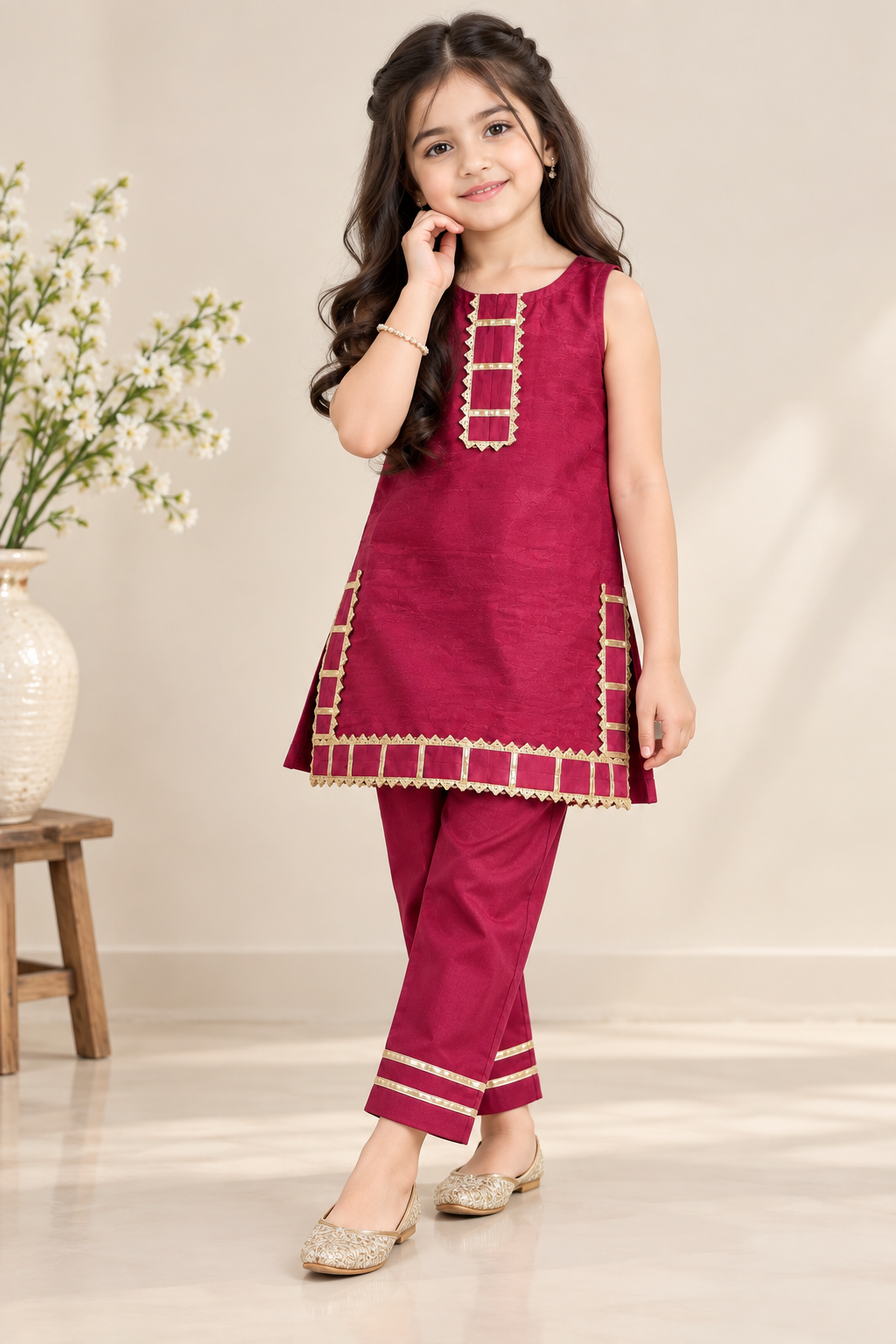 COTTON SILK KURTI PAJAMA