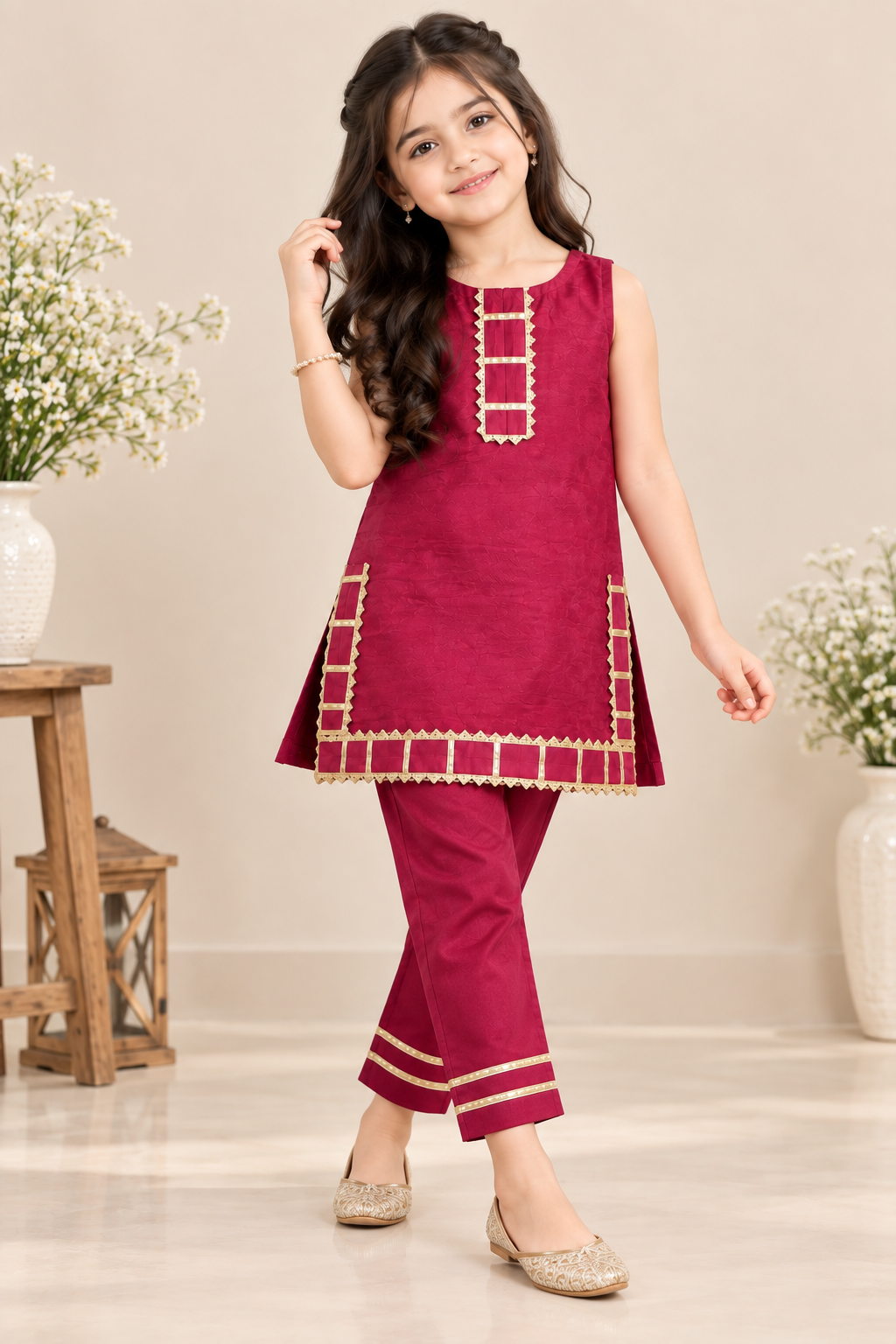 COTTON SILK KURTI PAJAMA
