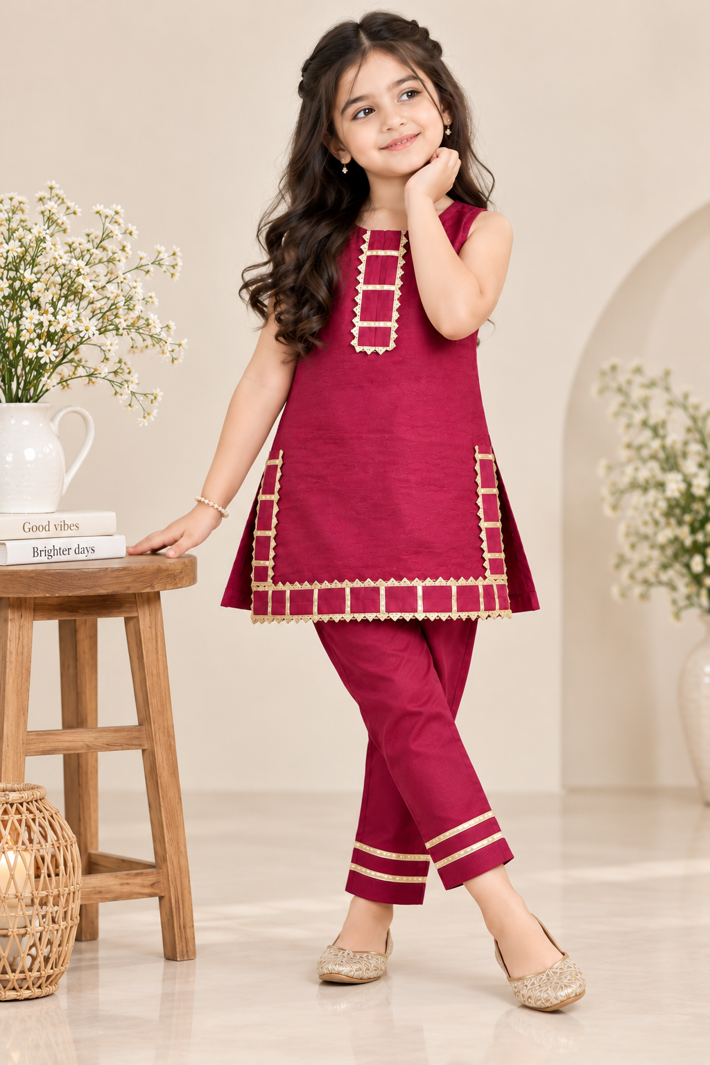 COTTON SILK KURTI PAJAMA