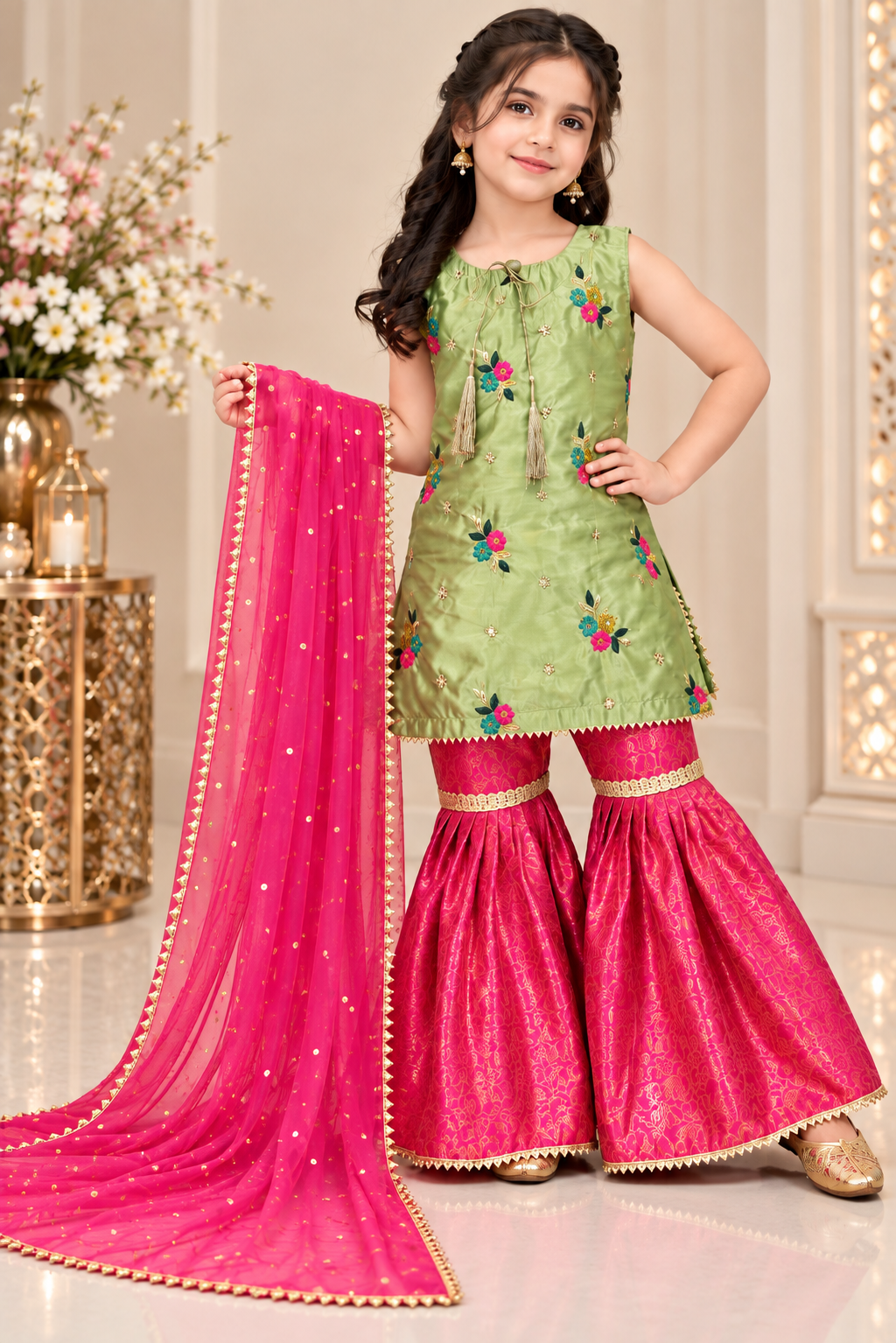SHISHA SILK & JAMAWAR GHARARA SET
