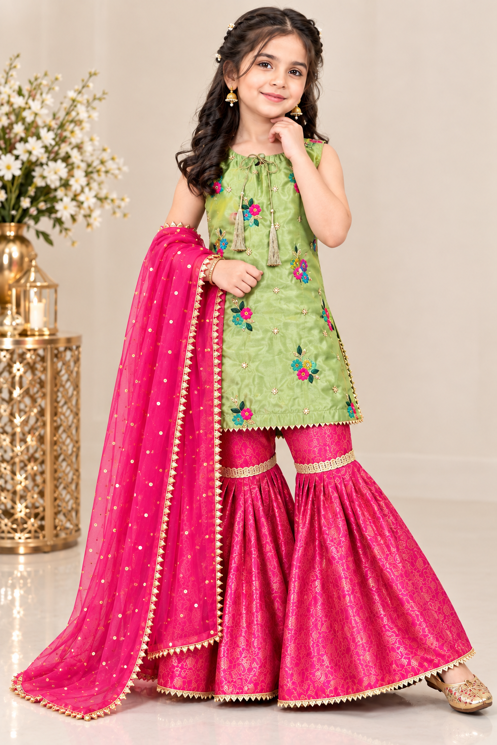 SHISHA SILK & JAMAWAR GHARARA SET