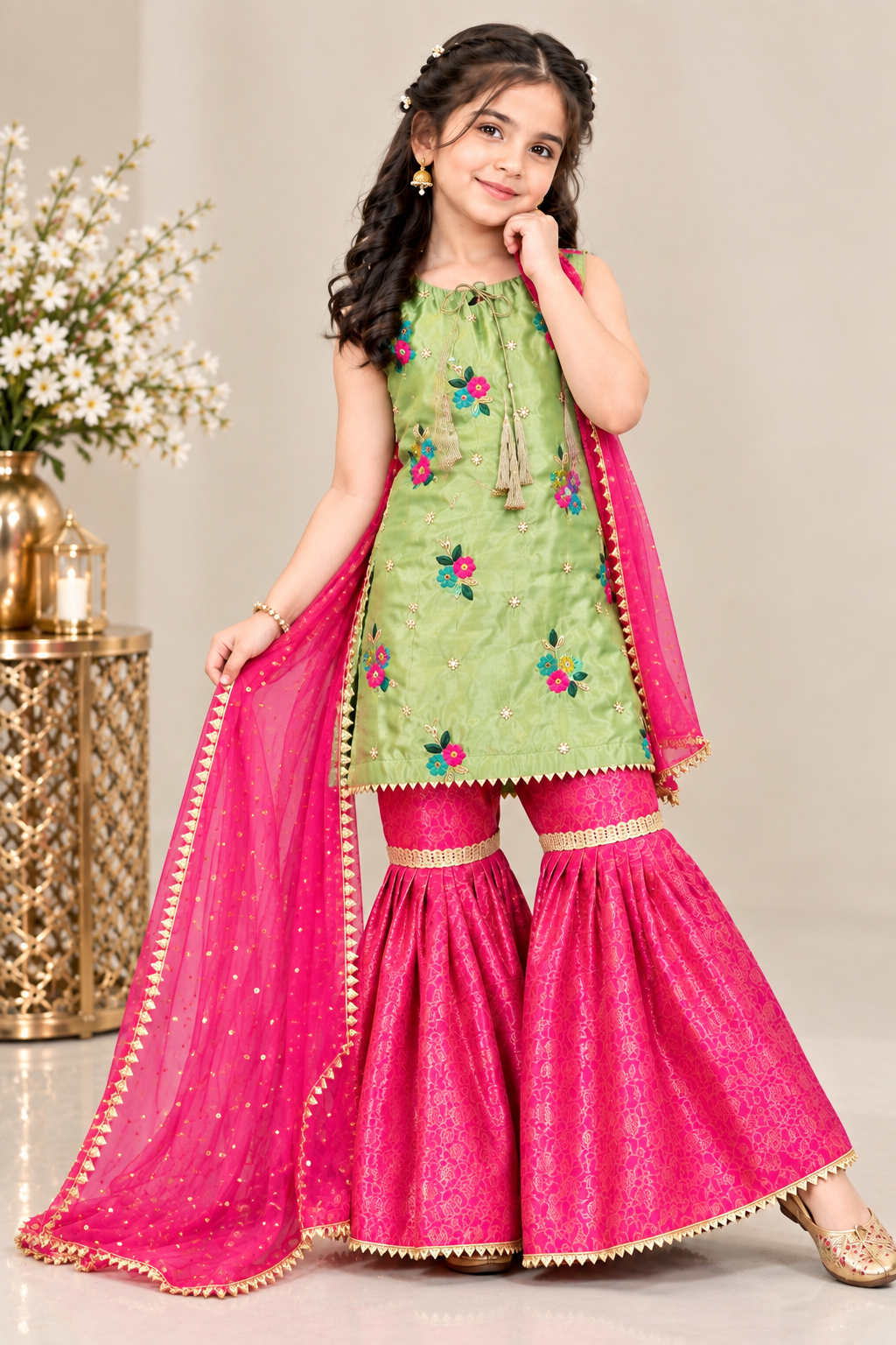 SHISHA SILK & JAMAWAR GHARARA SET