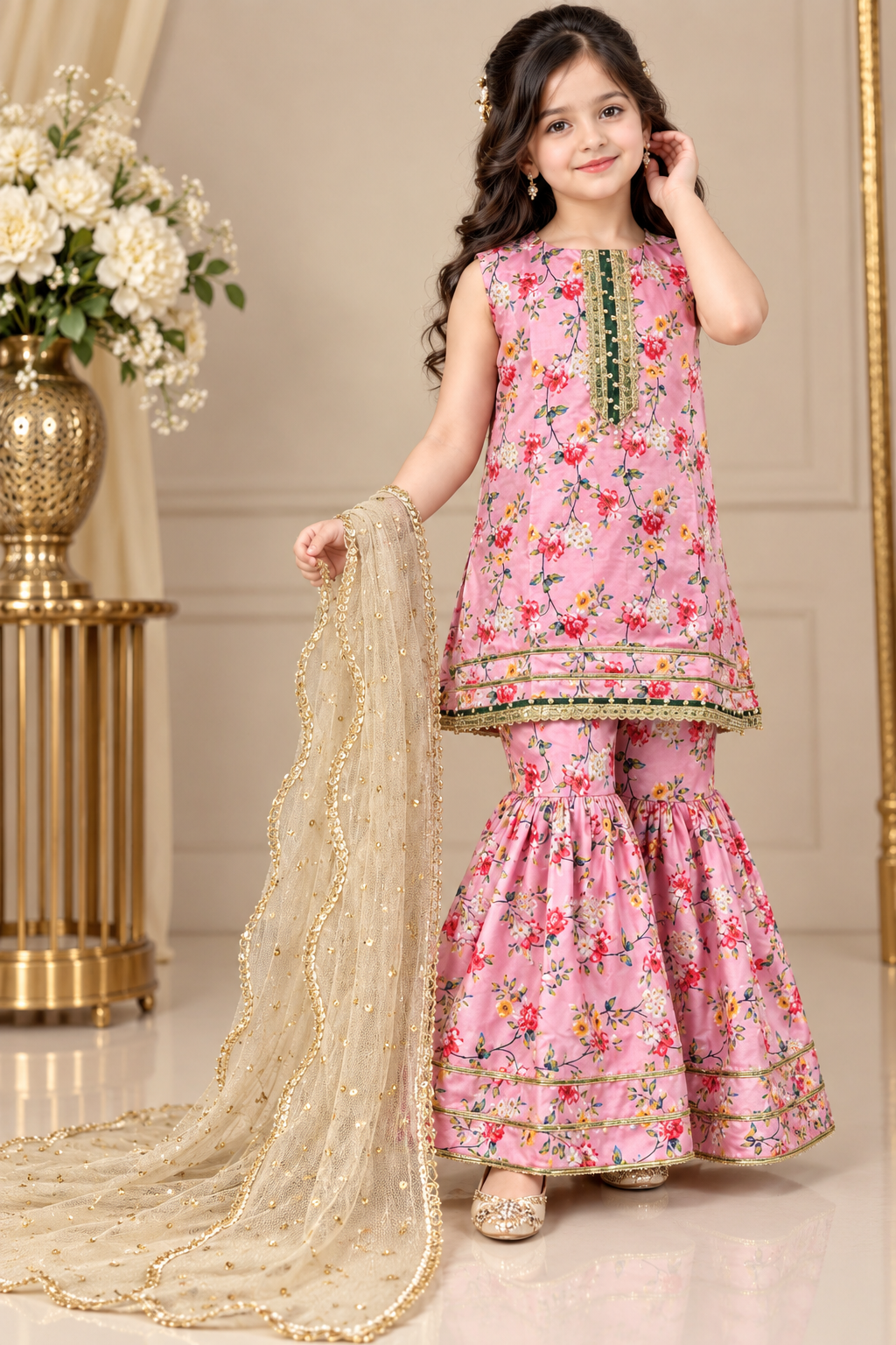 SWISS LAWN GHARARA SET