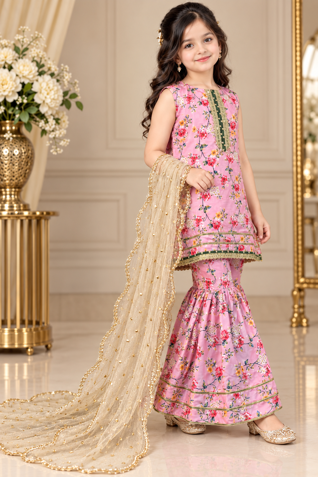 SWISS LAWN GHARARA SET