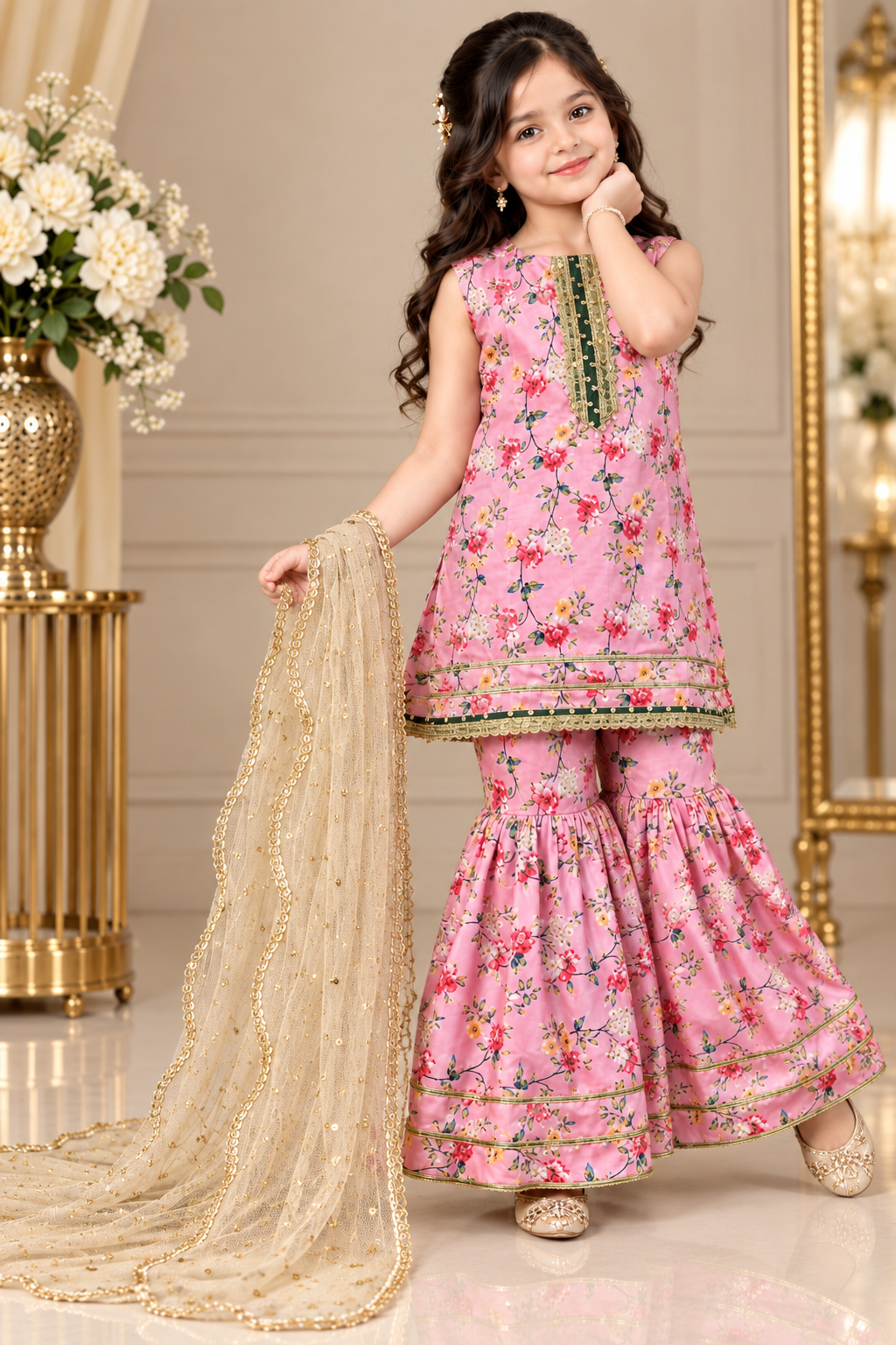 SWISS LAWN GHARARA SET