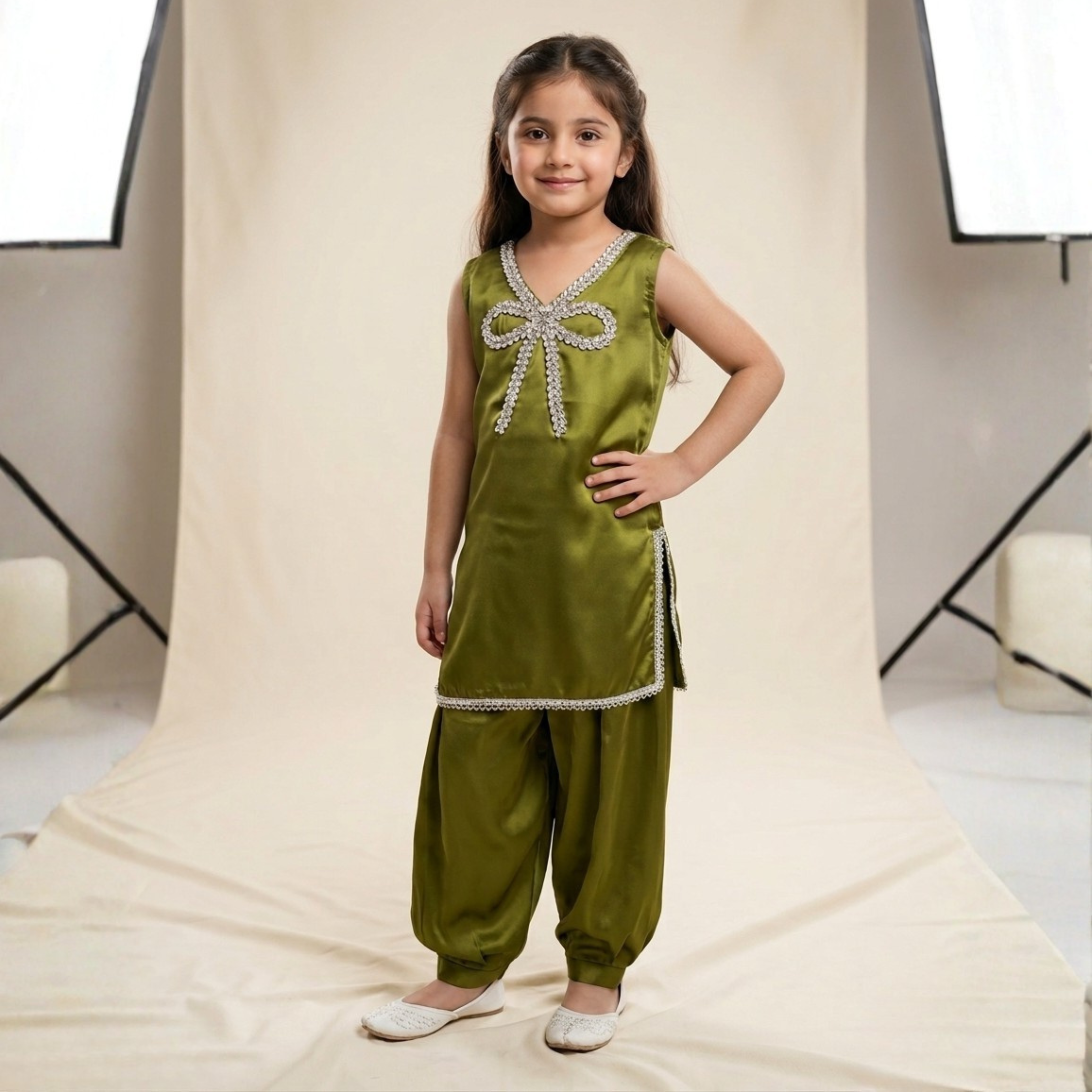 Shimmering Bow Silk Co-Ord