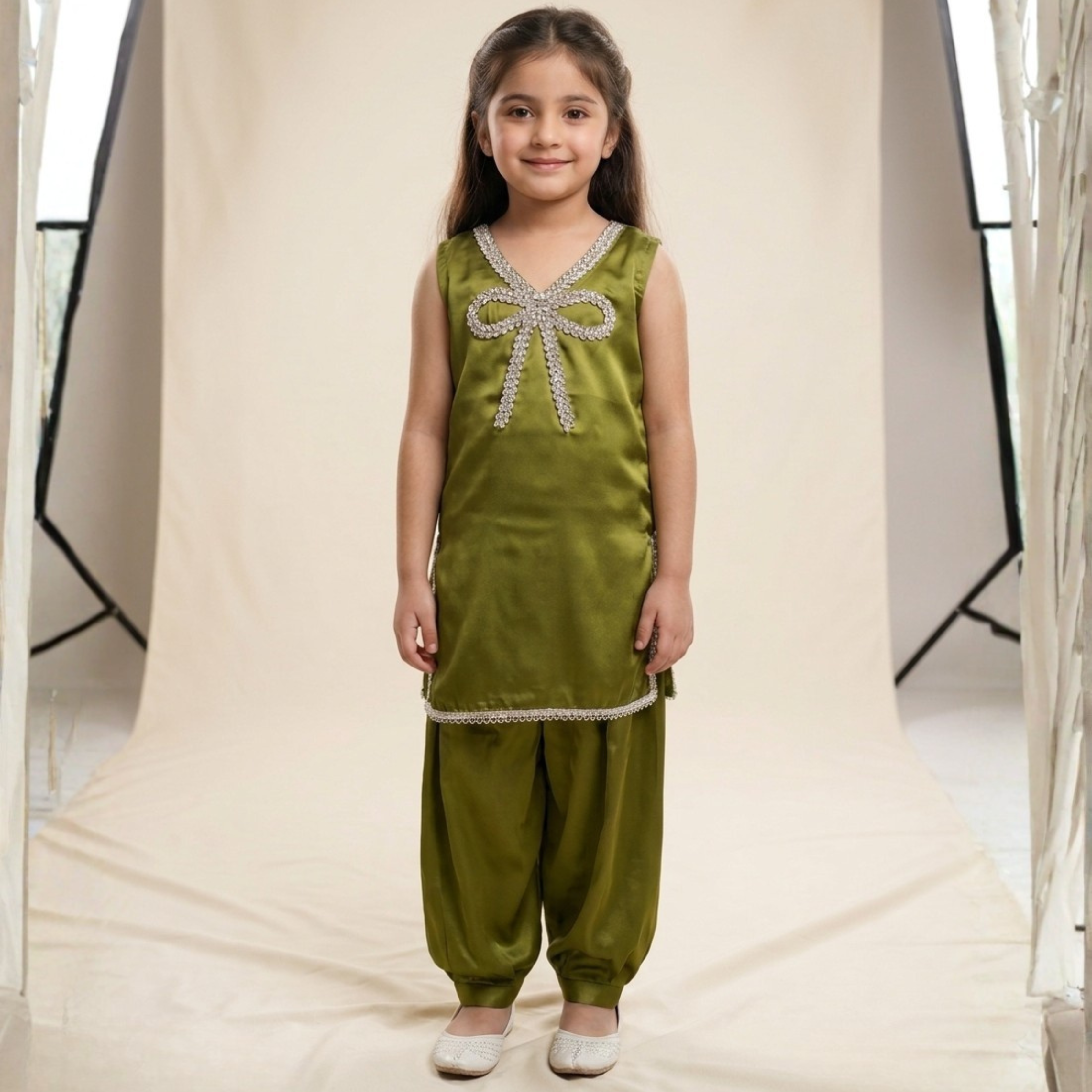 Shimmering Bow Silk Co-Ord