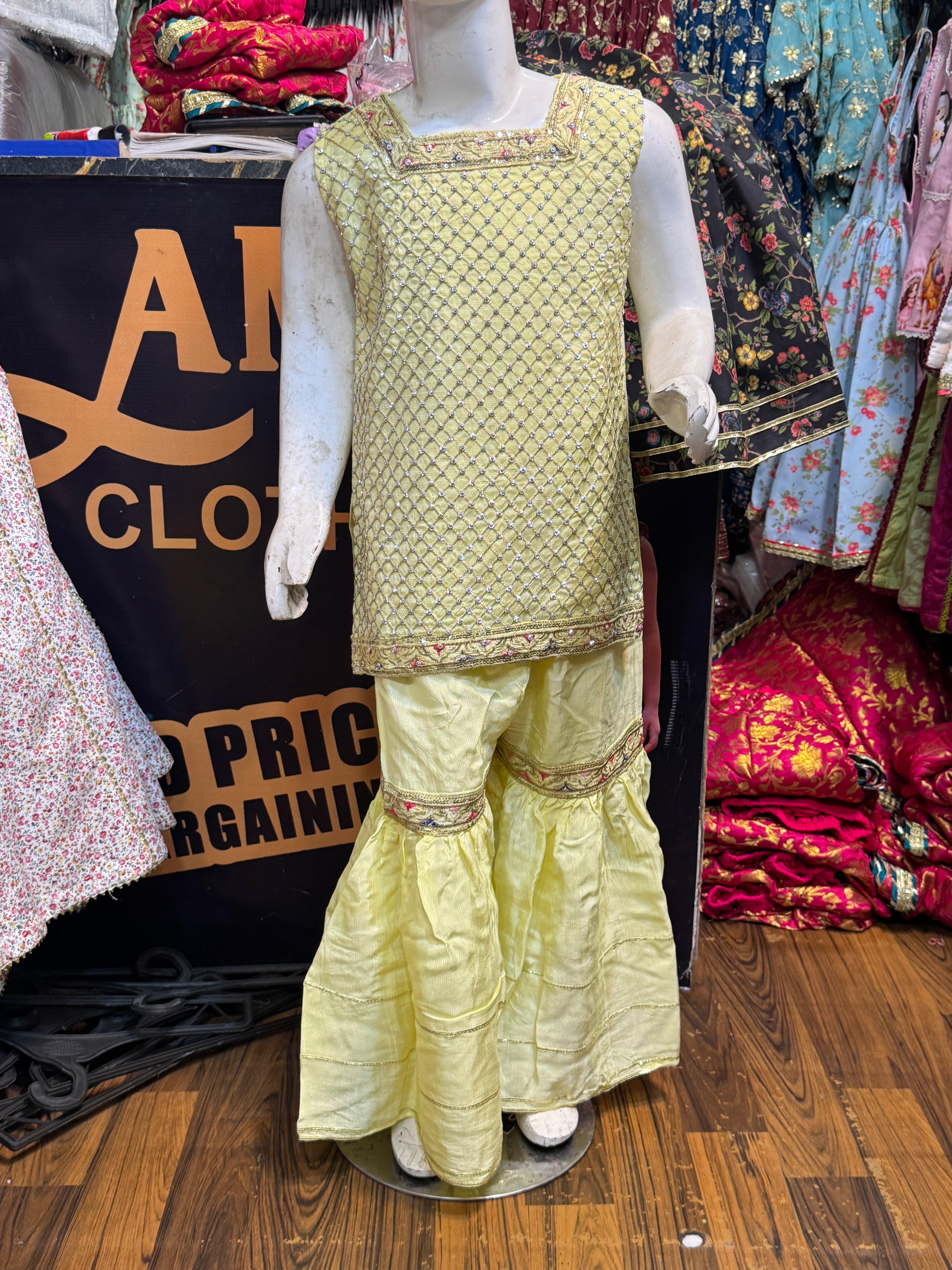 RAW SILK GHARARA SET